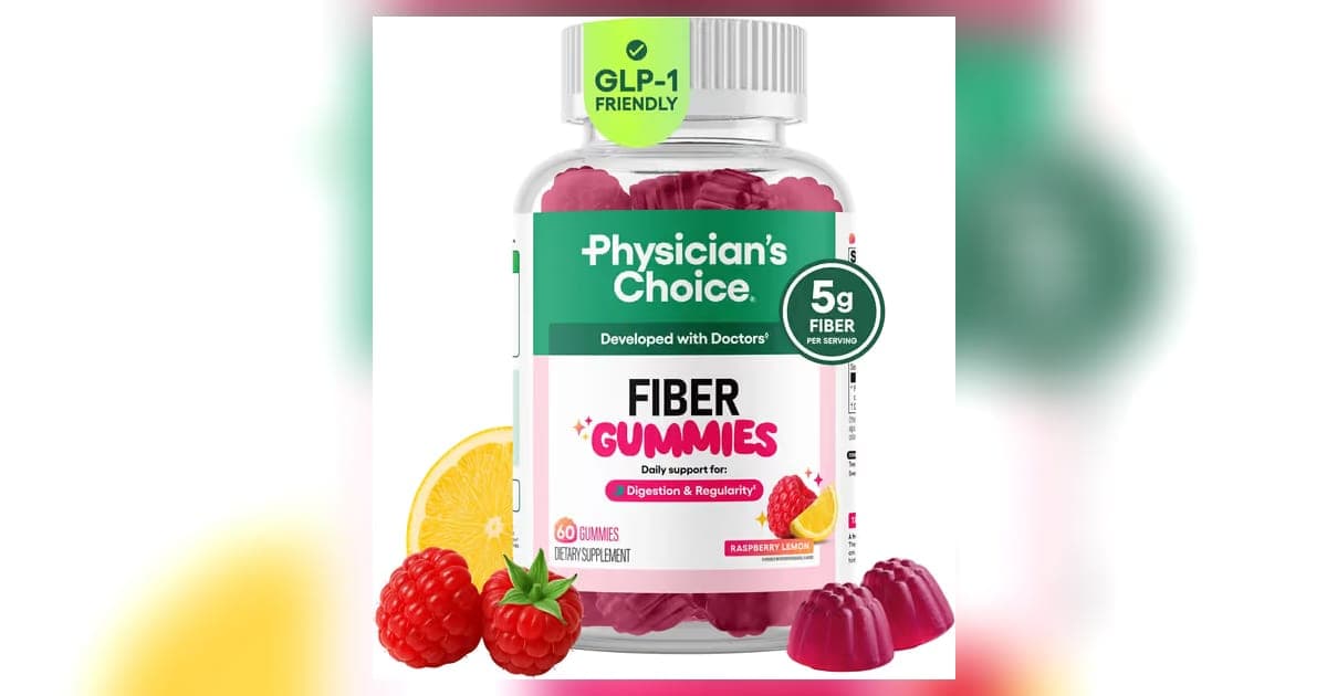 Physician’s Choice raspberry lemon fiber gummies bottle