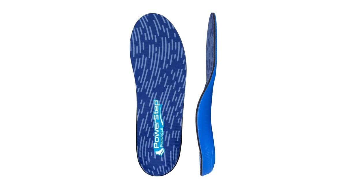 Full-length arch-support insole with a firm heel cradle, seen from above